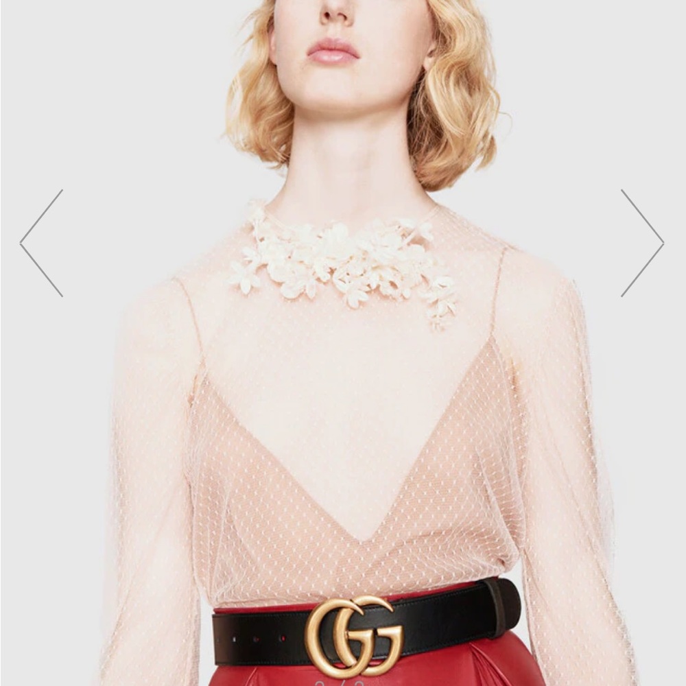 GUCCI Black Leather belt with Double G buckle - Picture 2 of 8